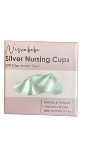 lot 16243 image: Nissmbebe Silver Nursing Cups 999 Trilaminate Silver