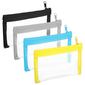lot 16247 image: Tyqour 4Pcs Small Clear Makeup Bag 6.10 x 3.54inch Waterproof Clear Travel Bags Cosmetic Bags Zipper Pouches Multipurpose Makeup Pouches for Daily Toiletries Travel Office Supplies