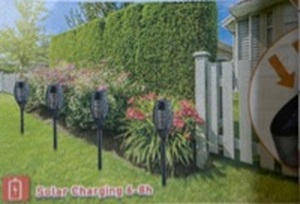 lot 19617 image: Kurifier Solar Torch Lights 8-Pack with Flickering Flame Effect