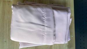 lot 19635 image: Pink Curtain Set with Hemstitched Border 7ft51Inches