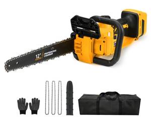 lot 19706 image: Brushless Electric Chainsaw 12 Cordless Tool Only for Dewalt 20V60V Battery with Auto Oiler & Security Lock, for Tree Saw Trimming and Branch Wood Cutting (Tool Only)