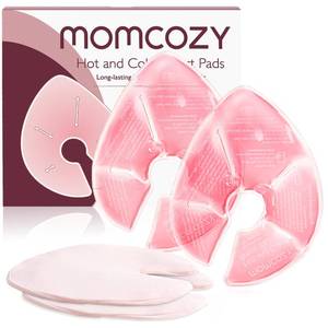 lot 20016 image: Momcozy Larger Breast Therapy Packs, Hot and Cold Breast Pads with 2 Soft Covers, Breastfeeding Essentials��2 Pack��Pink