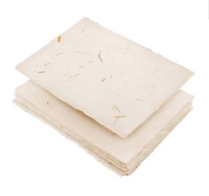 lot 20037 image: Wanderings A4 Handmade Paper with Deckled Edge and Embedded Straw - 8.25 x 11.7, 150 GSM, 50 Sheets Textured Paper - Perfect for Light Watercolor, Drawing, Writing, Printing & Mixed Media