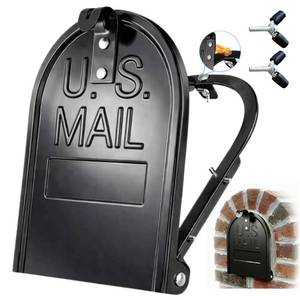 lot 20082 image: Mailbox Door Replacement 6.7 W � 8.6 H (inches), Residential Stainless Steel Mailbox Door with Rubber Screw Caps for Hand Protection, No Tools Required, Built to Last