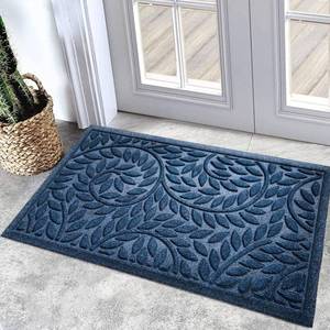 lot 20087 image: Bulijojo Front Door Mat Entrance,Durable Heavy Duty Welcome Mat,Thick Absorbent Natural Rubber Non Slip Mat,Sturdy Entryway Blue 17x30