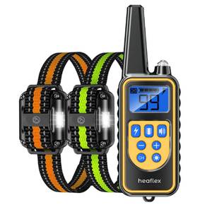 lot 20090 image: Heaflex Dog Training Collar for 2 Dogs, 3300ft Remote Dog Shock Collar with Night LED Light, IPX7 Waterproof Rechargeable E-Collar, 4 Modes (Beep, Vibration, Shock) for Small Medium Large Dogs