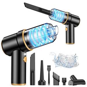 lot 20094 image: KMM Handheld Car Vacuum Cleaner, 9000PA Vacuum Cleaner & Air Duster, 120W High Power Vacuum Portable Cordless, Hand Held Vacuum Rechargeable with Multi-Nozzles & LED Light for Home, Car, Office