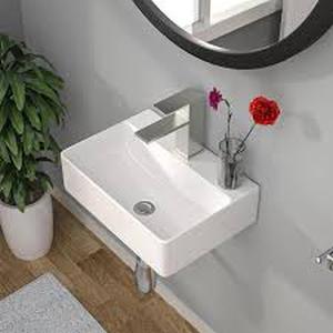 lot 3396 image: White Ceramic Bathroom Sink 14x10