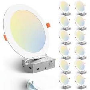 lot 3400 image: 12 Pack 8 Inch LED Recessed Panel Lights