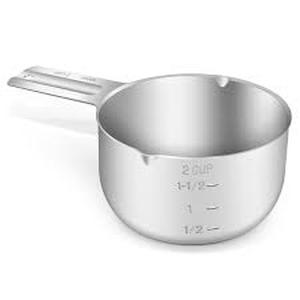 lot 3409 image: Stainless Steel Measuring Cup 2 Cup 480ml