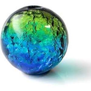 lot 3412 image: Art Glass Ornament with Multi-Color Design