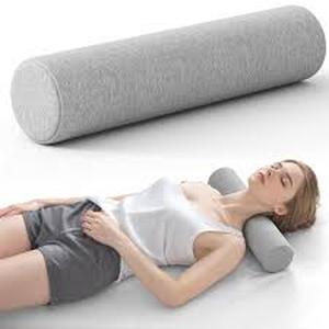 lot 4497 image: Forcanby Neck Roll Pillow, Memory Foam Neck Support Pillows, Round Neck Pillows, Cylinder Bolster Pillows for Bed, Couch, and Yoga, Removable Washable Cover,18  4  4 inch (Small,Grey)
