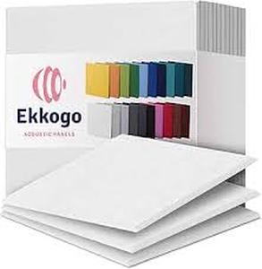 lot 5441 image: Ekkogo Acoustic Foam Panels Sound Dampening Kit 12 pack some of the panels stained