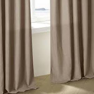 lot 5475 image: Set of two drapes color Brown Approximately 78x48 in