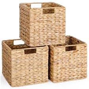 lot 5479 image: Water Hyacinth Storage Baskets Set of 5