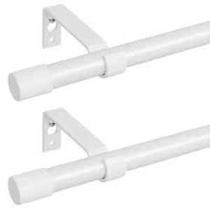 lot 6113 image: White Curtain Rod Set with Mounting Hardware