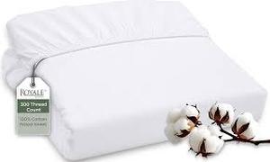 lot 6125 image: Royale Linens Organic Cotton Queen Fitted Sheet