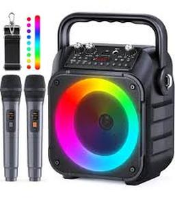 lot 6234 image: K9-M Portable Karaoke Machine with Two Wireless Microphones