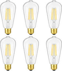 lot 6241 image: LED Filament Light Bulbs 6 Pack 60W Equivalent
