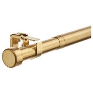 lot 11783 image: Brass Curtain Rod Set with Installation Hardware
