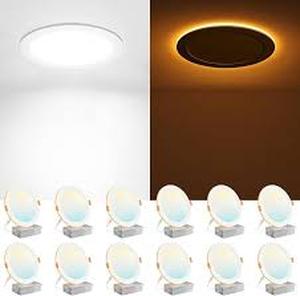 lot 11794 image: 12 Pack 8 Inch LED Recessed Ceiling Light Fixture Set