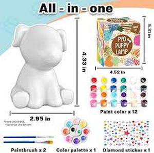 lot 11799 image: PYO Puppy Lamp Paint Your Own Kit