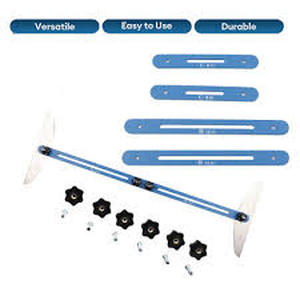 lot 11804 image: Stair Treads Gauge Template Tool Stair Tread Jig 11-60 in Length Adjustable Measuring Stair Tread Template Took Stair Gauge Set (Blue)