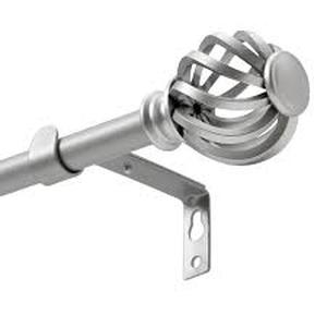 lot 11859 image: Luvenia Silver Curtain Rods  Farmhouse Style