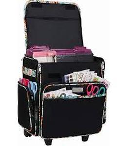 lot 12019 image: AMOIGEE Rolling Craft Bag With Wheels Black