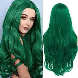 lot 12044 image: Green Synthetic Hair Wig