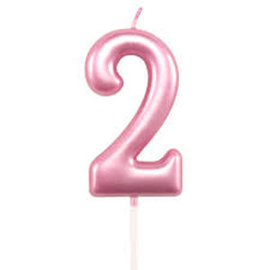 lot 12052 image: Pink Number 2 Birthday Candle