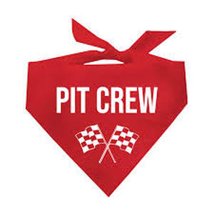 lot 12422 image: Red Racing Pit Crew Bandana For Dogs Size L