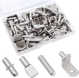 lot 12425 image: Cerpourt 104 Piece Shelf Pin Kit Nickel Plated Hardware Set