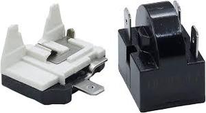 lot 12434 image: 1pc QP-02-4.7 3Pin 4.7 Ohm Refrigerator Start Relay Coolers Compressor Starter with 1Pcs 12 HP Refrigerator Overload Protector