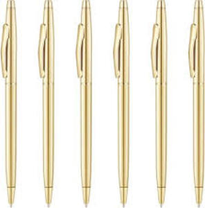 lot 14322 image: Fuutreo Gold Colored Metal Ballpoint Pens Set of 6