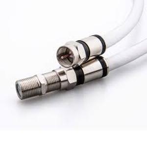 lot 14379 image: White Coaxial Cable with F-Type Connectors and Adapter