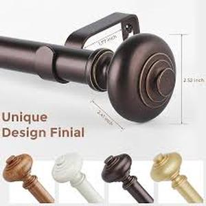 lot 19598 image: Dark Bronze Metal Curtain Rod Set with Hardware