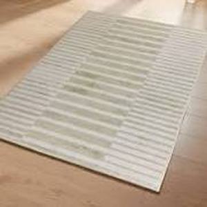 lot 19604 image: Muddy Mat Anti-Slip Washable Microfiber Rug (Large) (Light Green Stripes Design)