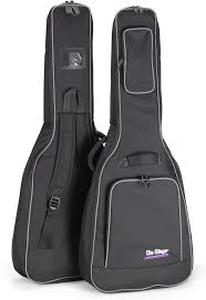 lot 19607 image: Black Acoustic Guitar Gig Bag with Carry Handles Pockets and Back Straps