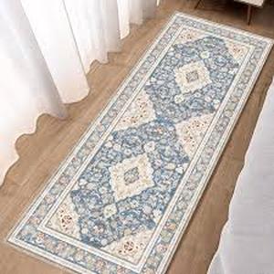 lot 19634 image: Persian Style Blue and Beige Runner Rug