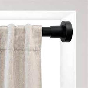 lot 19640 image: Black Curtain Rod with Installation Hardware