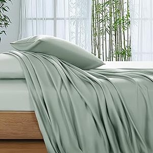 lot 19718 image: Shilucheng Queen Sheets Set - Rayon Derived from 100% Bamboo_, Breathable & Cooling Bed Sheets, Hotel Luxury Silky Bedding Sheets & Pillowcases,16 Inch Deep Pocket - 4PC (Queen,Dark Grey)