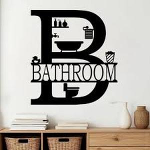 lot 20015 image: Metal Bathroom Letter B Wall Sign