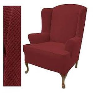 lot 20023 image: Maroon Fitted Arm Chair Cover
