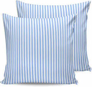 lot 20062 image: Blue and White Striped Throw Pillow Cover 20x20 inches