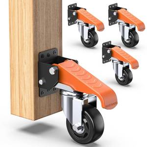 lot 1839 image: Retractable Casters 3 Inch Workbench Caster Side Mount Swivel Wheels Heavy Duty DIY Garage Tool Bench Mobility Caster