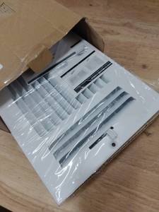 lot 2307 image: 10 x 6 Inch (Duct Opening) 3-Way Vent Casing White Sidewall and Ceiling Exhaust Covers, Rugged Solid Steel HVAC Covers 2 Pack