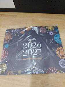 lot 2320 image: Decorably 18 Months Colorful Landscape Wall Calendar with Stickers January 2026 to June 2027, 14.5x11.5in Spring-Bound Sheets with Inspirational Quotes for Office, Home and School