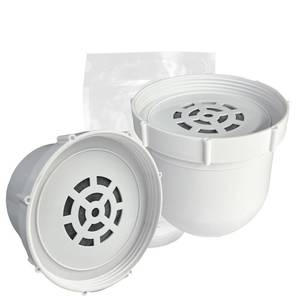 lot 3493 image: 2-pack Water filtered Replacement Filter Compatible with Clearly filtered Water Pitcher 100-gallon service life 2 coconut shell activated carbon filters  1 pre-rinse bag