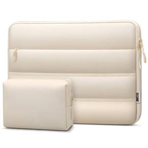 lot 3495 image: TECOOL Waterproof Puffy Laptop Case 16 Inch,Laptop Sleeve 16 Inch for 16 Notebook MacBook Pro 16 M5-M1 2026-2021 Lenovo ThinkBookIdeaPadThinkPad HP Dell etc with Horizontal Pocket & Small Bag-Sand